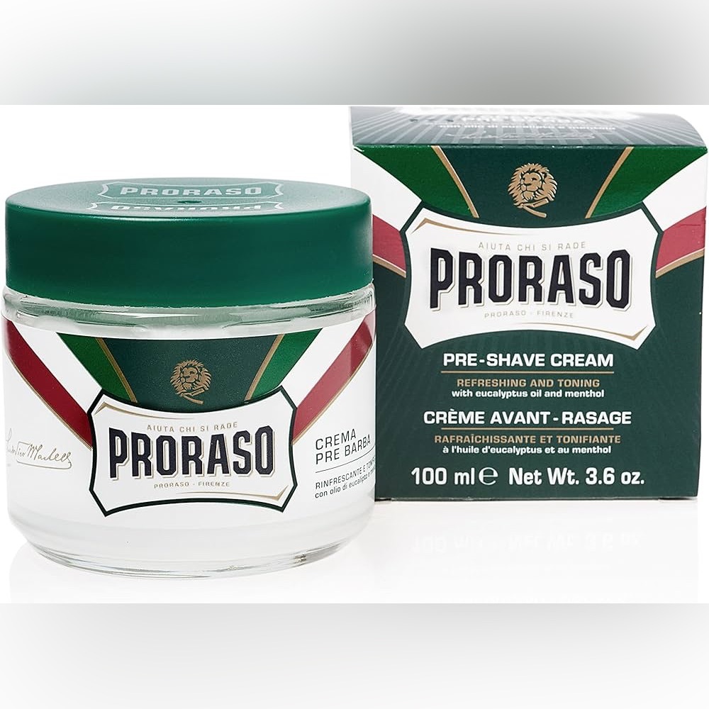 Green Pre-Shave Cream for Men - Refreshing Eucalyptus